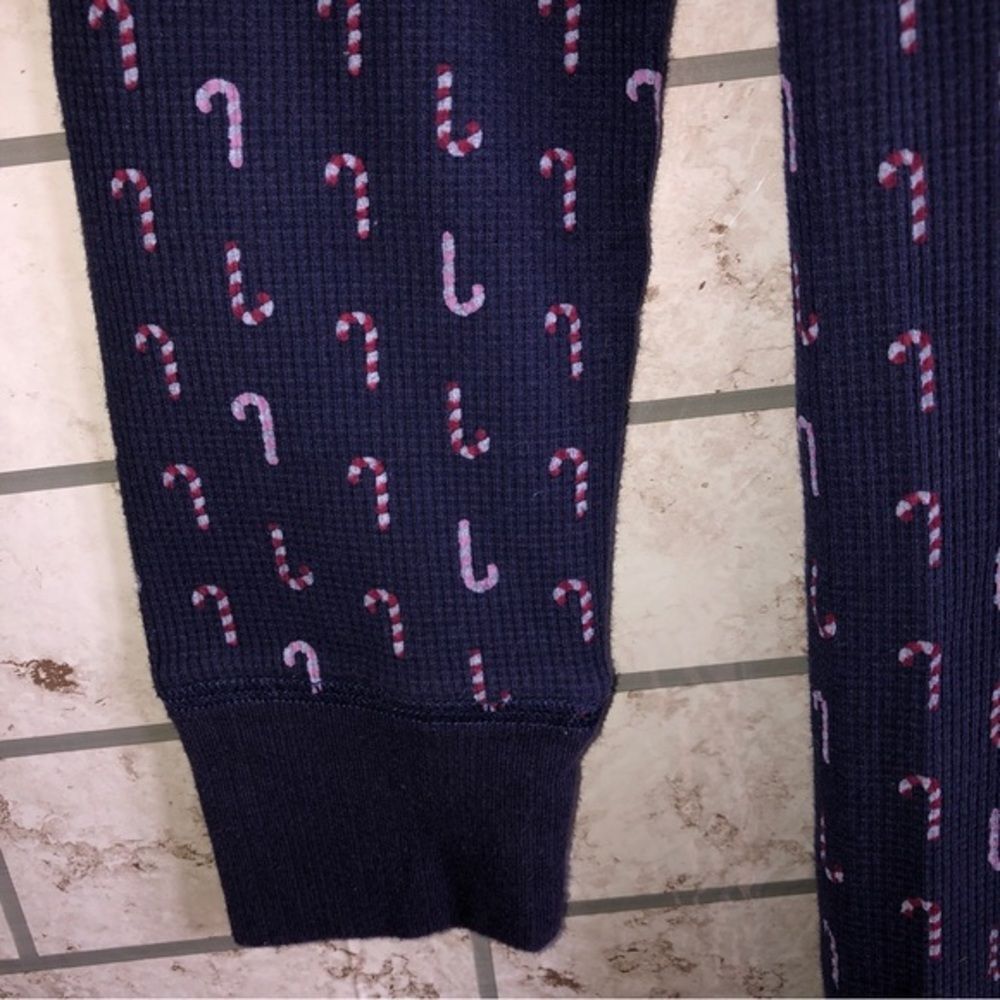 Jane and Bleecker thermal navy candy cane pajama onesie XS holiday Christmas‎ - Picture 6 of 10